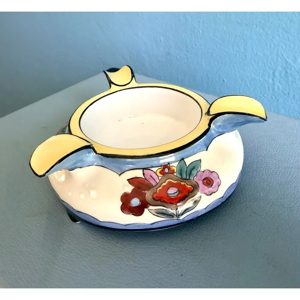 Antique 1920s Art Deco Noritake Hand Painted Porcelain Ashtray Collectible